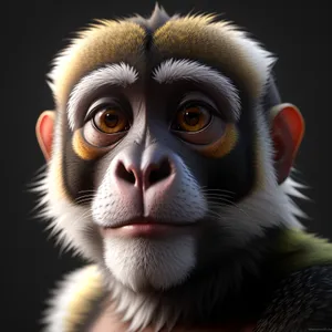 Cute Monkey Portrait in Wild