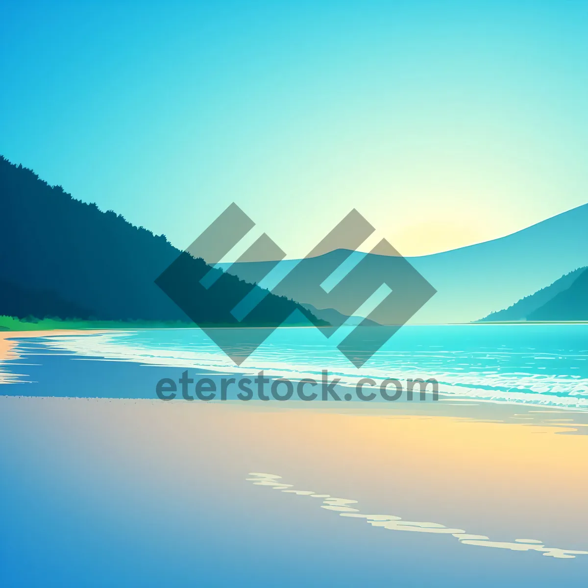 Picture of Serene Seascape Sunset by the Beach