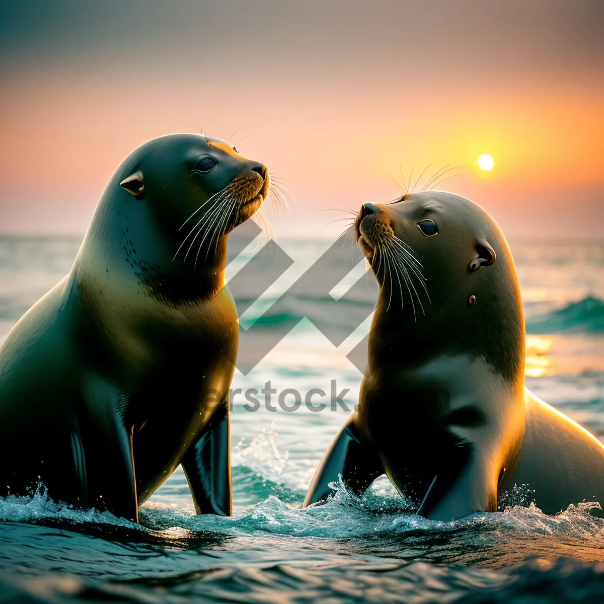 Picture of Wild Sea Lion Basking on Beach