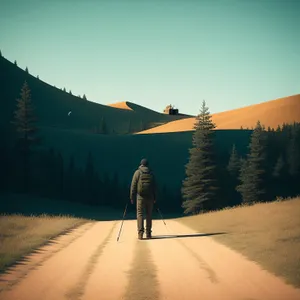 Serene Sunset over Majestic Mountains