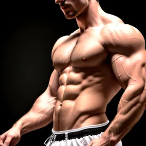 Seductive Male Model Flexing Muscular Torso