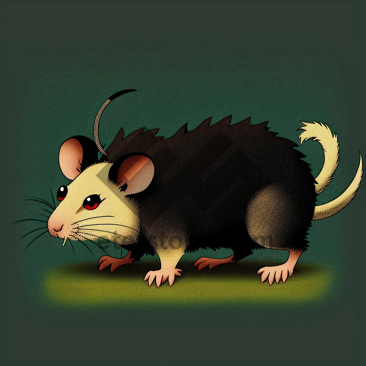 Picture of Furry Gray Pet Mouse with Whiskers