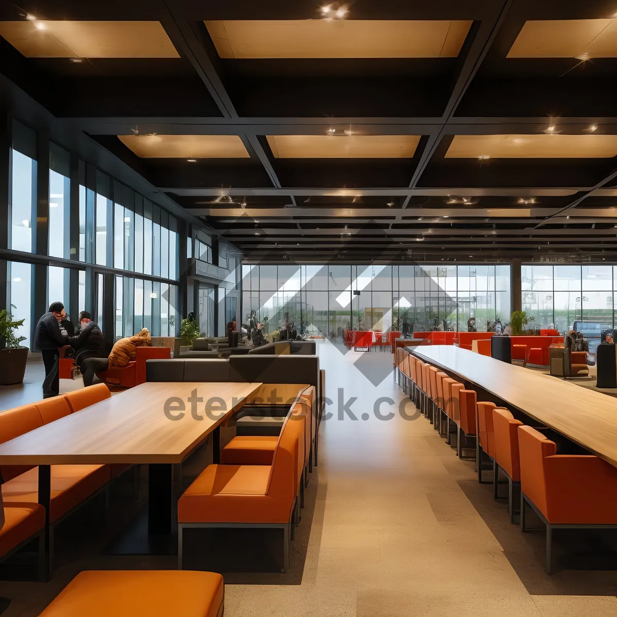 Picture of Modern Library Interior with Stylish Furniture