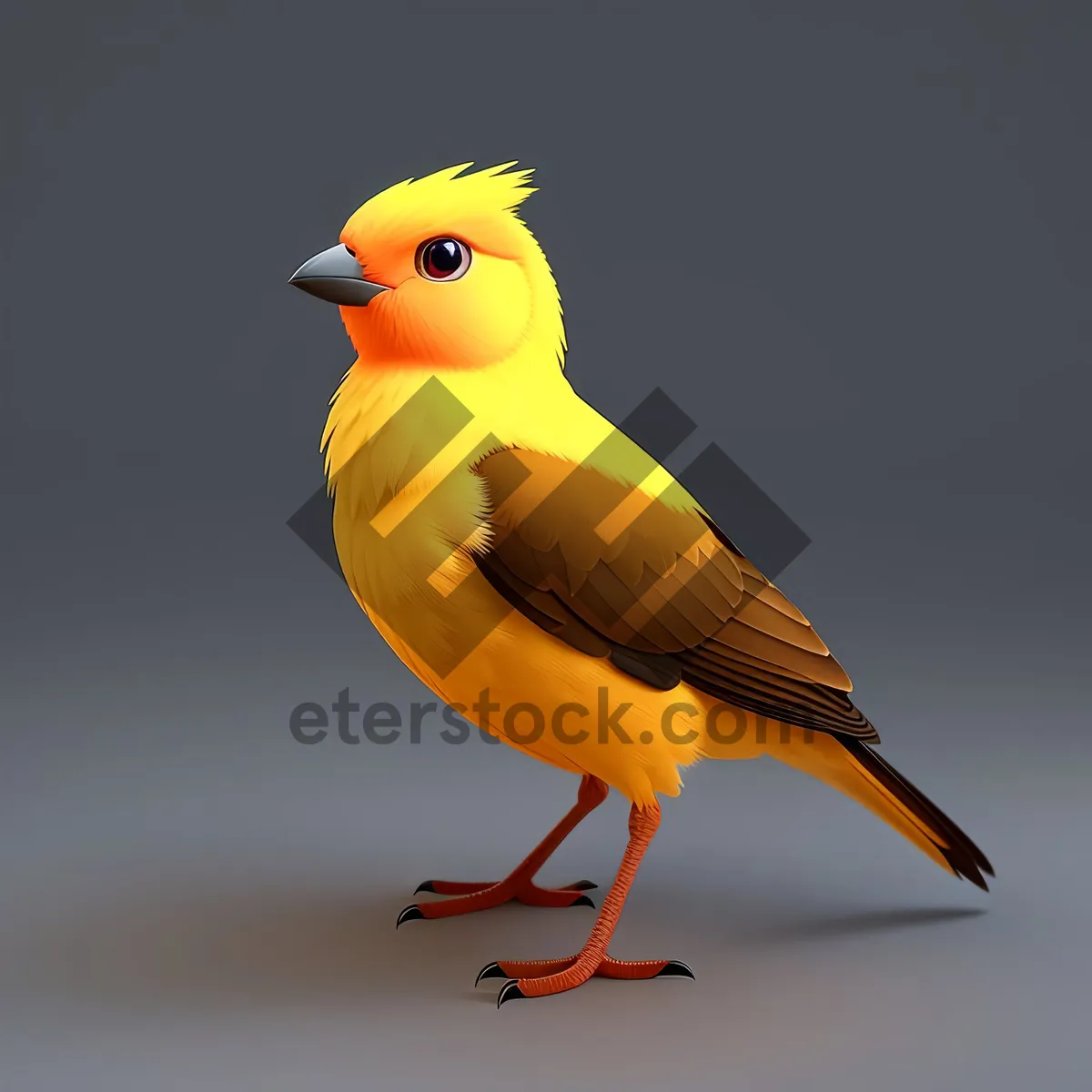 Picture of Vibrant Yellow Bird perched in Habitat