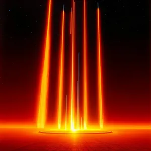 Glowing Laser Fountain in Dark Space