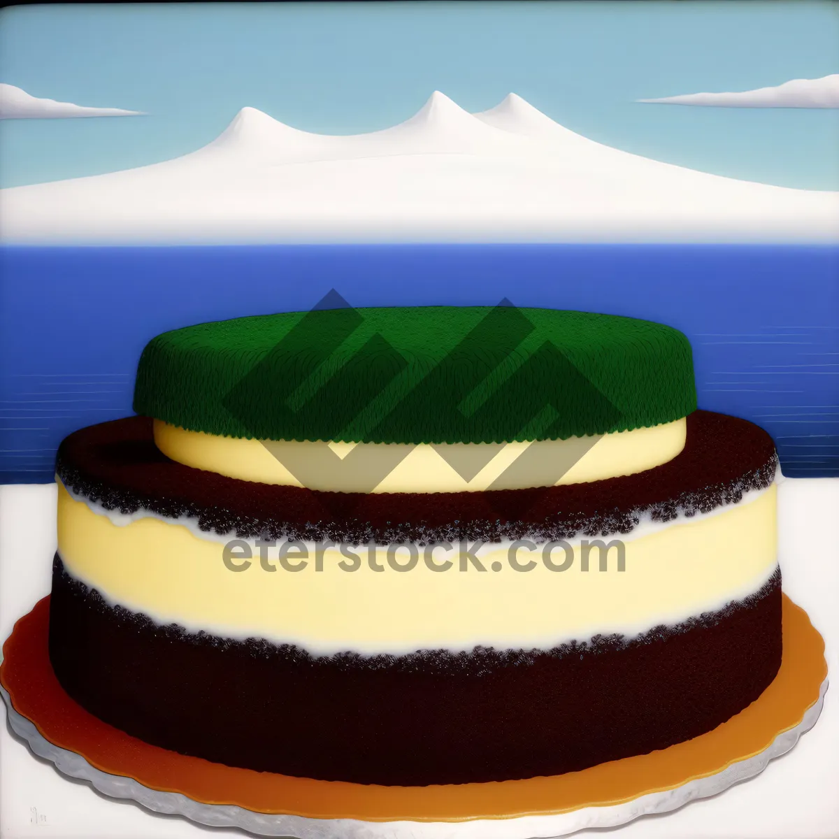 Picture of Delicious chocolate cake with creamy icing