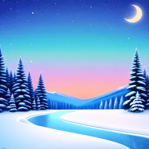 Festive Winter Wonderland Pine Tree Greeting Card