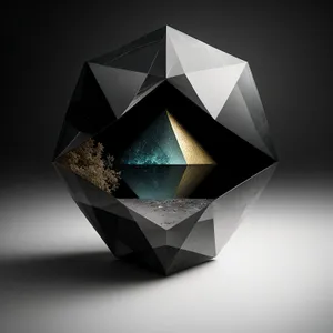 Shimmering Solid Gem in Gift Box: 3D Glass Icon