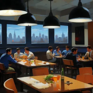 Happy business team meeting in office with laptops