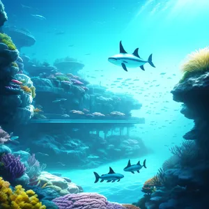 Underwater Marine Life at Tropical Coral Reef