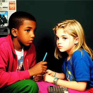 Happy Smiling Student Friends Together at School