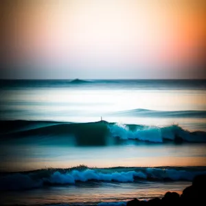 Tranquil Tropical Sunset on Sandy Beach