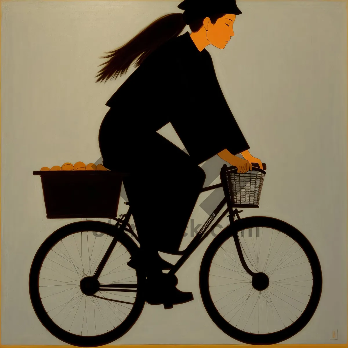 Picture of Cyclist on a Tricycle Riding Bicycle for Recreation