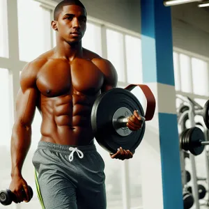 Fit man lifting weights at the gym