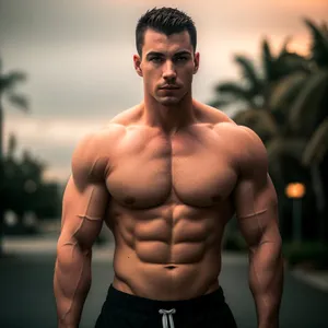 Fit and Strong: Handsome Male Bodybuilder with Muscular Torso
