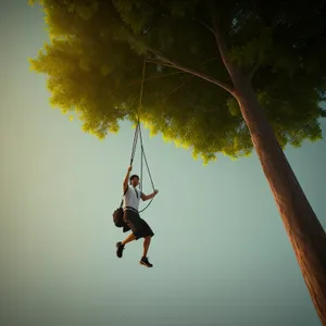 Flying Sky Swing: Airborne Rope Line Weapon