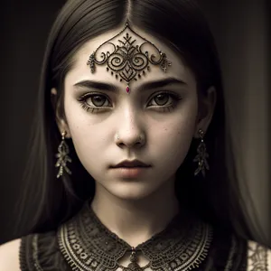 Sultry Beauty: Elegant Lady in Mask