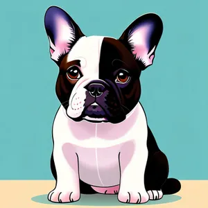 Adorable Bulldog Puppy in Cartoon Studio