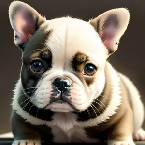 Adorable Wrinkle Bulldog Puppy in Studio