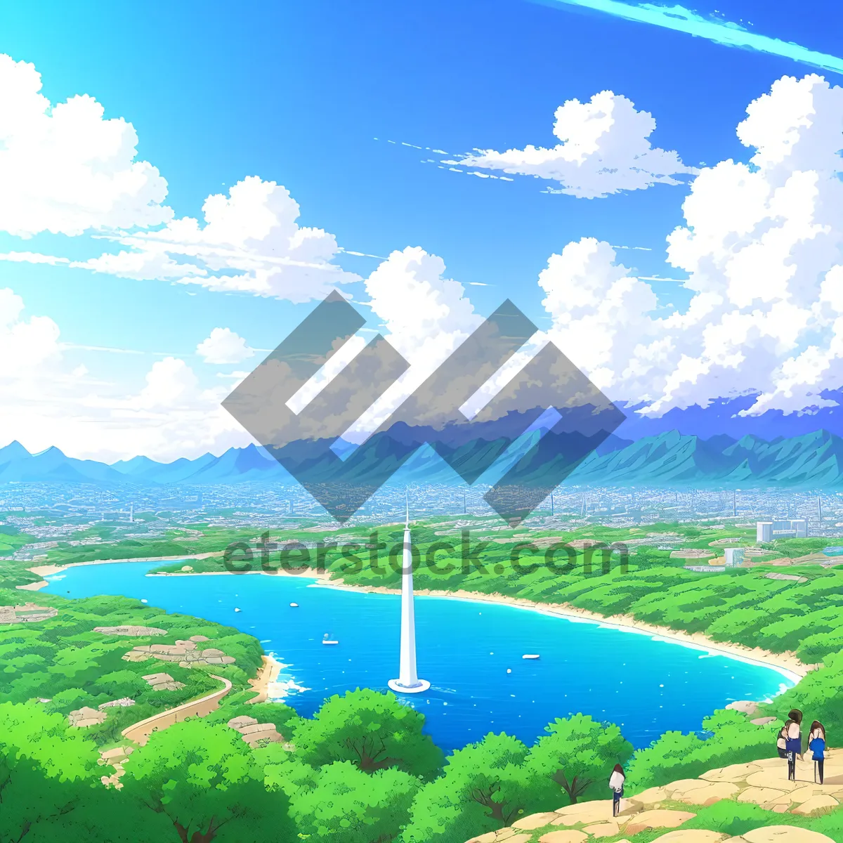 Picture of Sunny Golf Course in Rural Countryside.