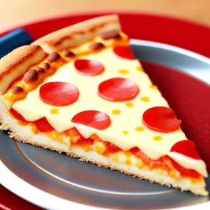Delicious cheese and tomato pizza slice