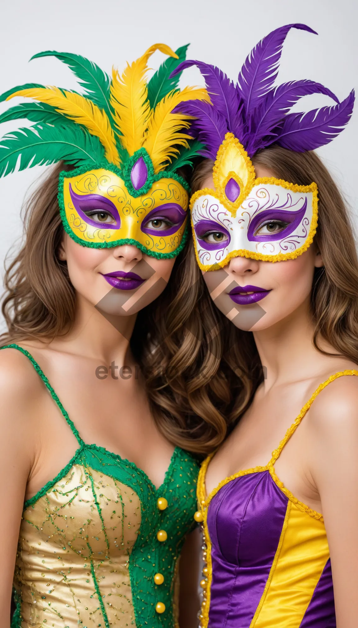 Picture of Stylish masquerade woman with attractive mask and makeup