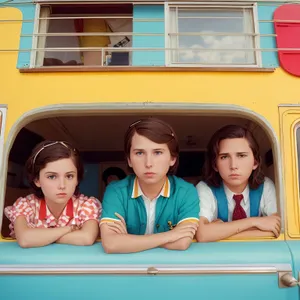 Joyful Family Riding in Car Together