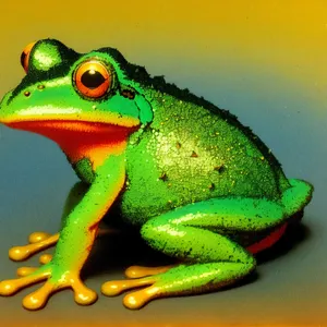 Vibrant-eyed Tree Frog in Close-up Gaze