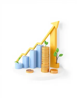 Growth chart icon symbolizing financial market growth