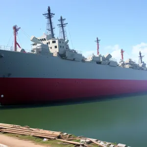 Shipping industry's cargo vessel at sea