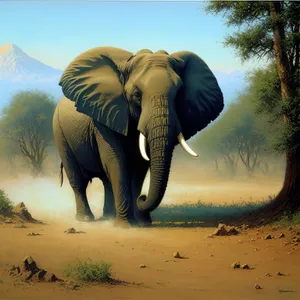 Sunset Safari: Majestic Endangered Elephant Roaming