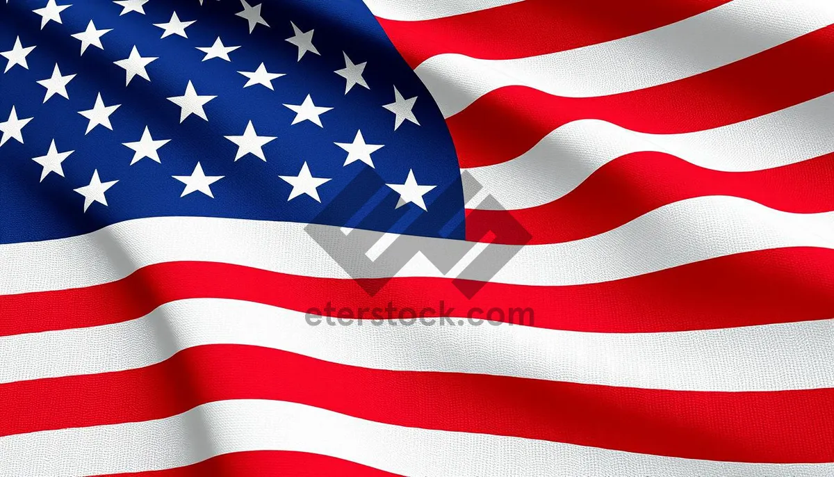 Picture of Patriotic flag blowing in the wind