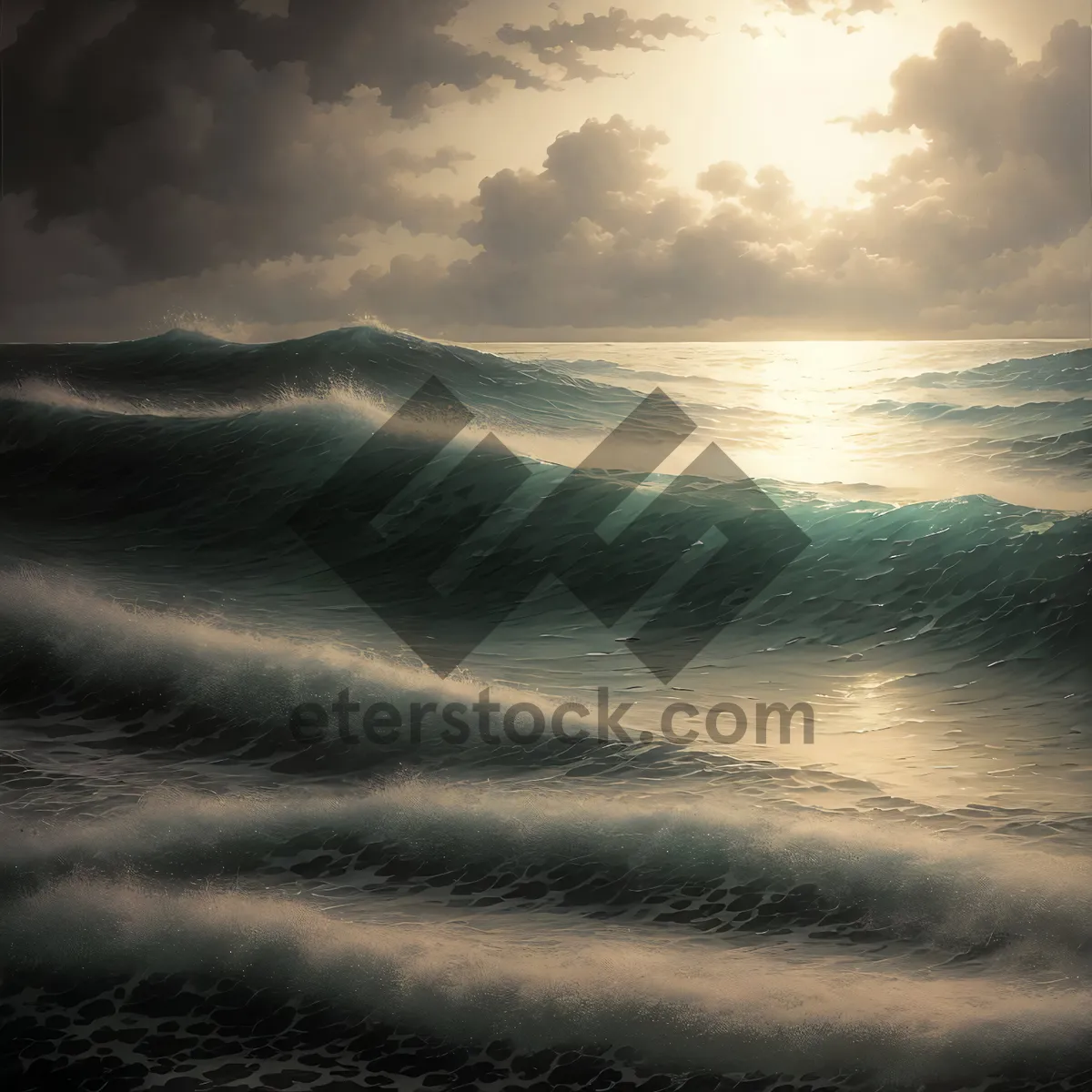 Picture of Serene seascape at sunset, with vibrant sky