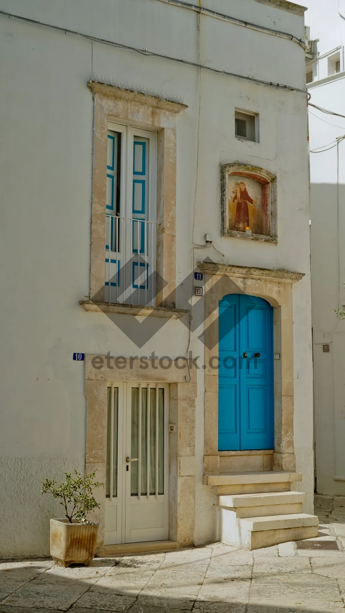 Picture of Ancient Stone Church with Balcony and Doorway