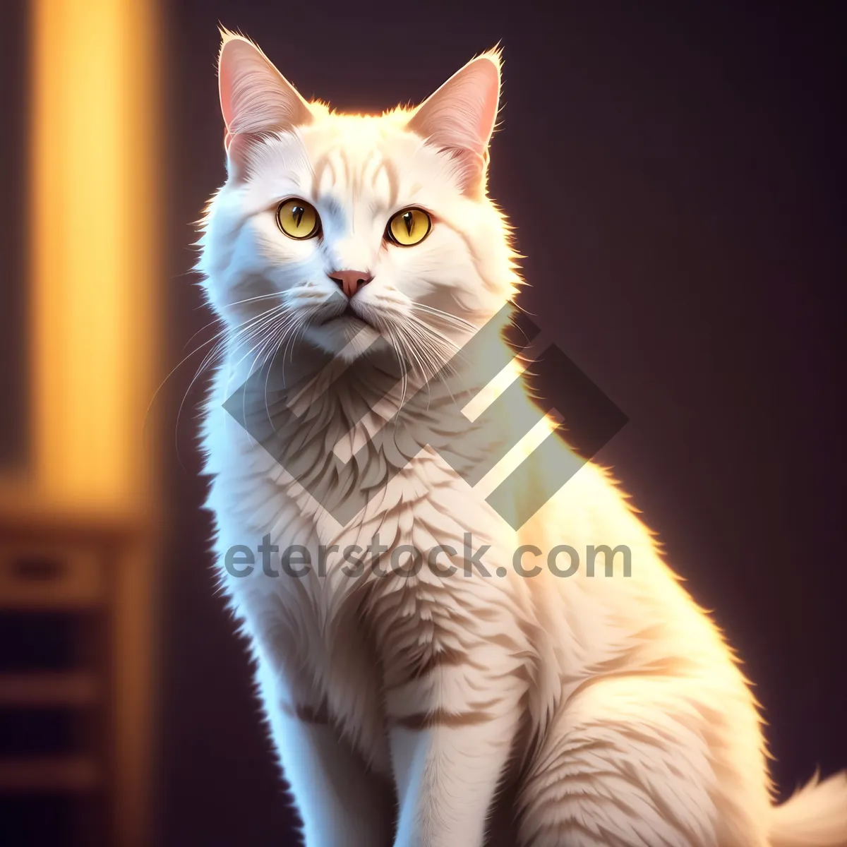 Picture of Furry Friend: Cute Studio Portrait of a Playful Purebred Tabby Kitty