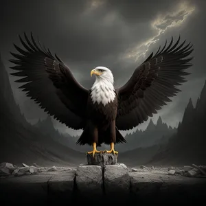 Majestic Bald Eagle in Mid-Flight Soaring Gracefully