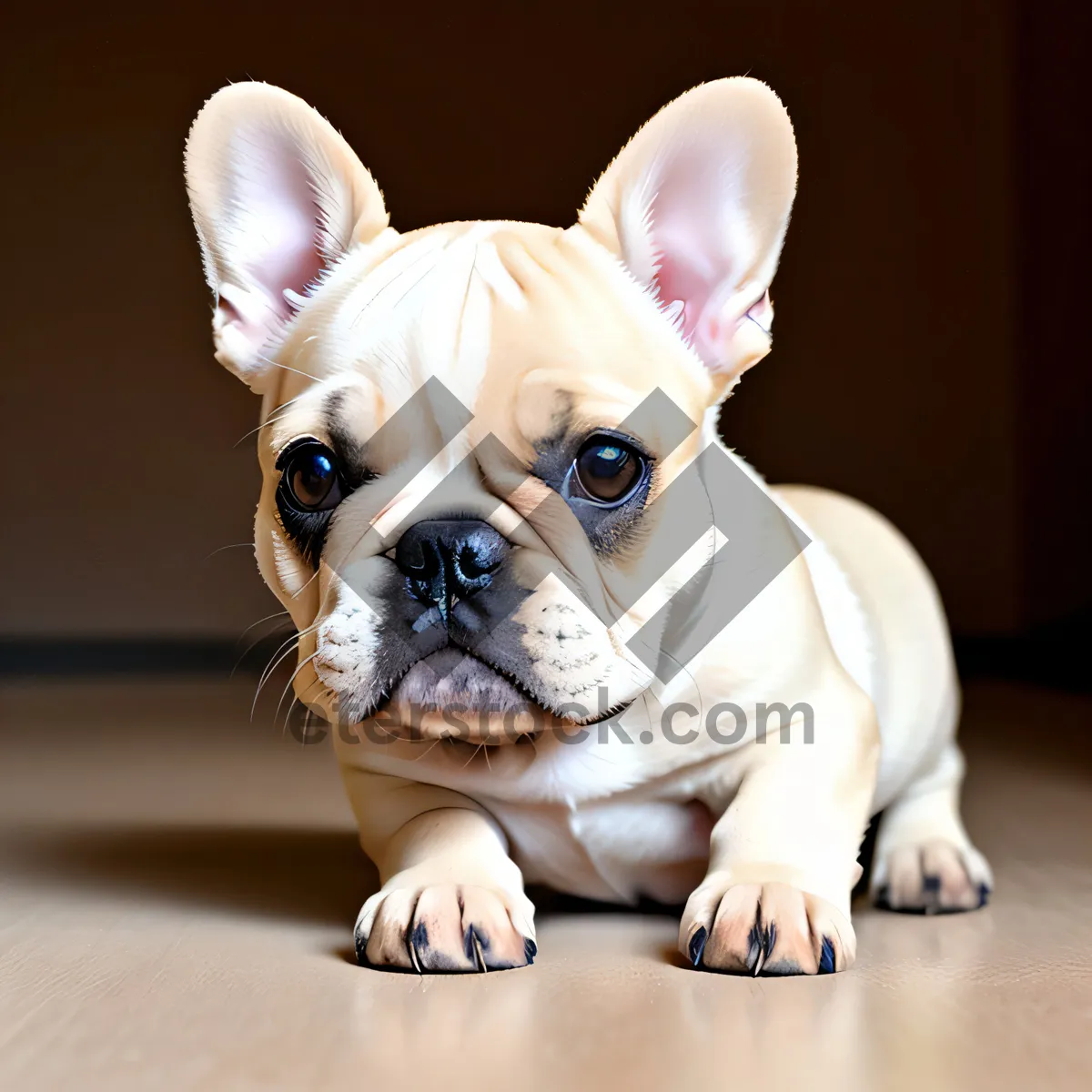 Picture of Lovable Bulldog puppy with delightful wrinkles, radiating absolute adorableness