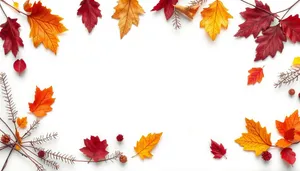 Autumn Leaves Border Graphic Design Element