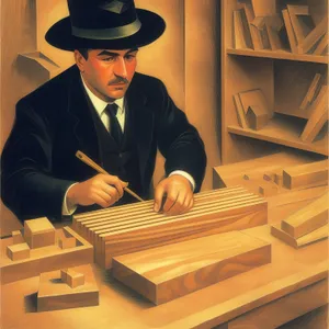 Professional businessman playing marimba percussion instrument