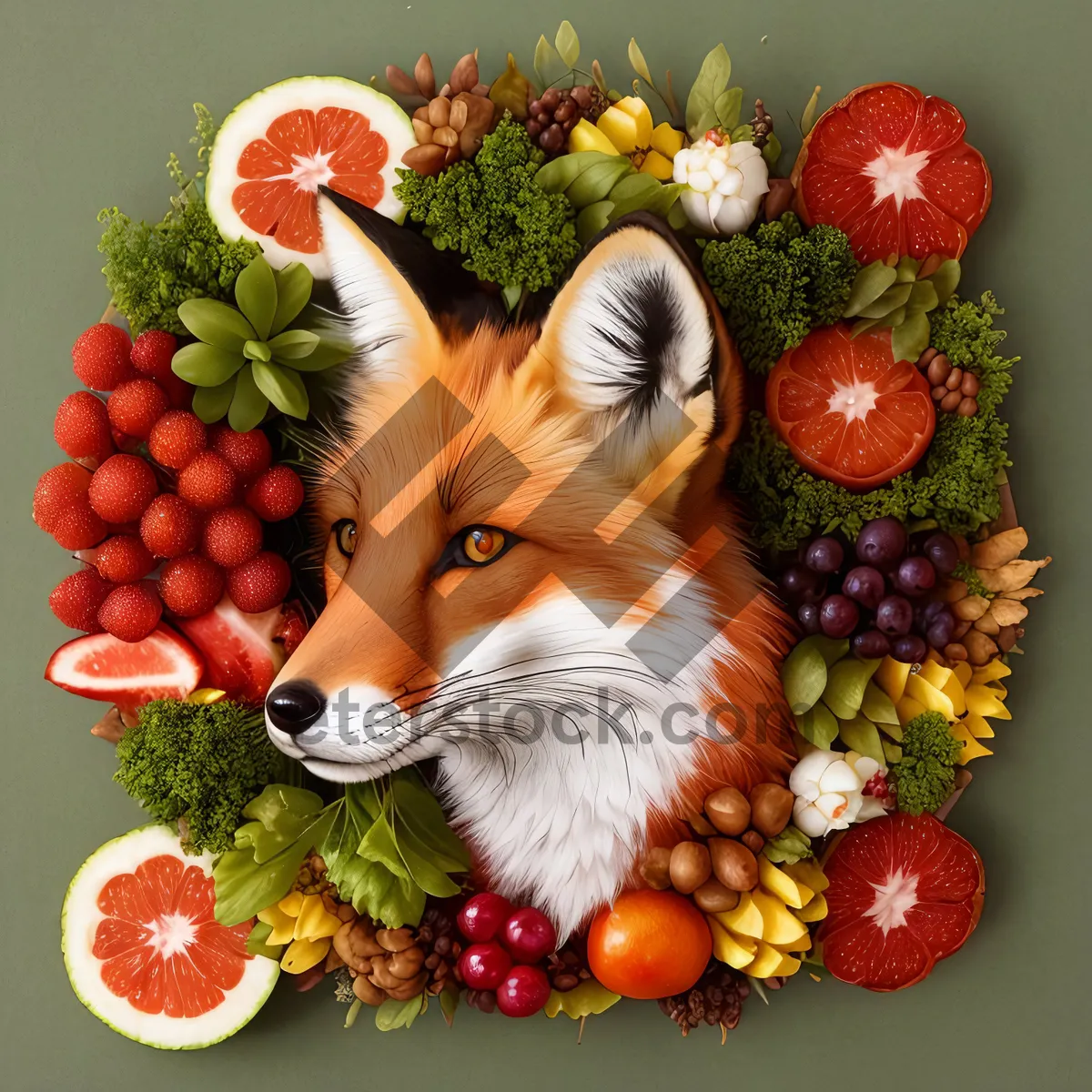 Picture of Healthy Fruit Basket with Fresh Dog Treats