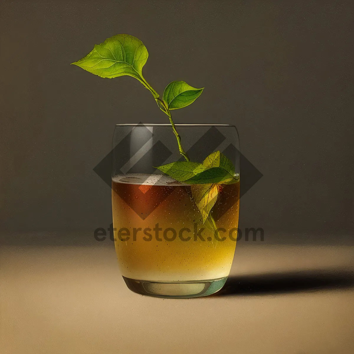 Picture of Refreshing Mint-Lemon Tea in Glass Cup