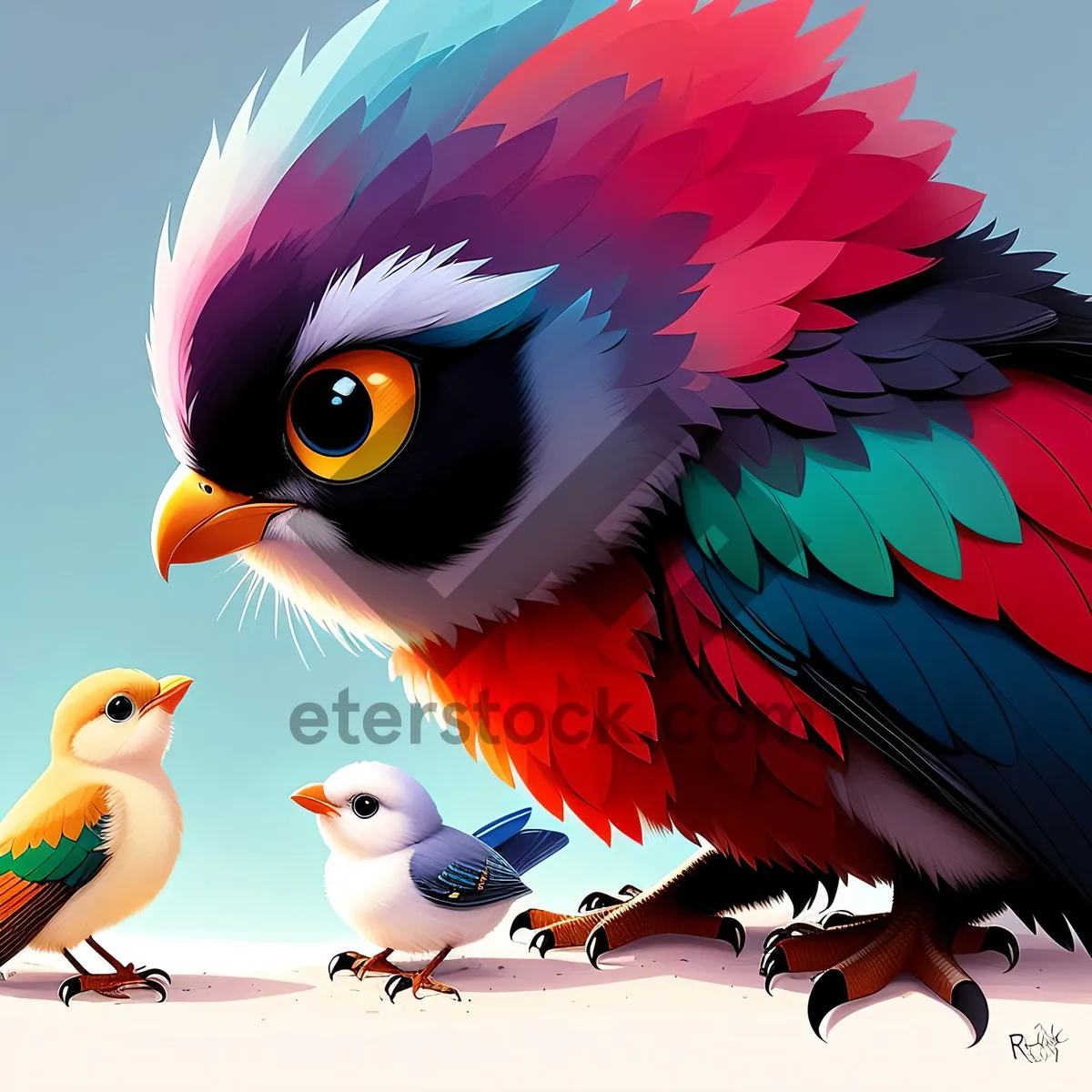 Picture of Cute Winged Bird Graphic Art