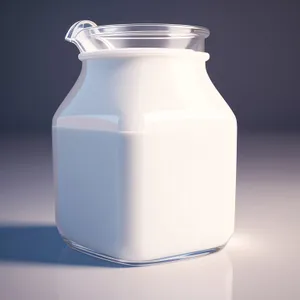 Clean Glass Bottle of Healthy Milk Conserve
