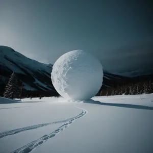 Frosty Moonlit Earthscape with Solar Dish