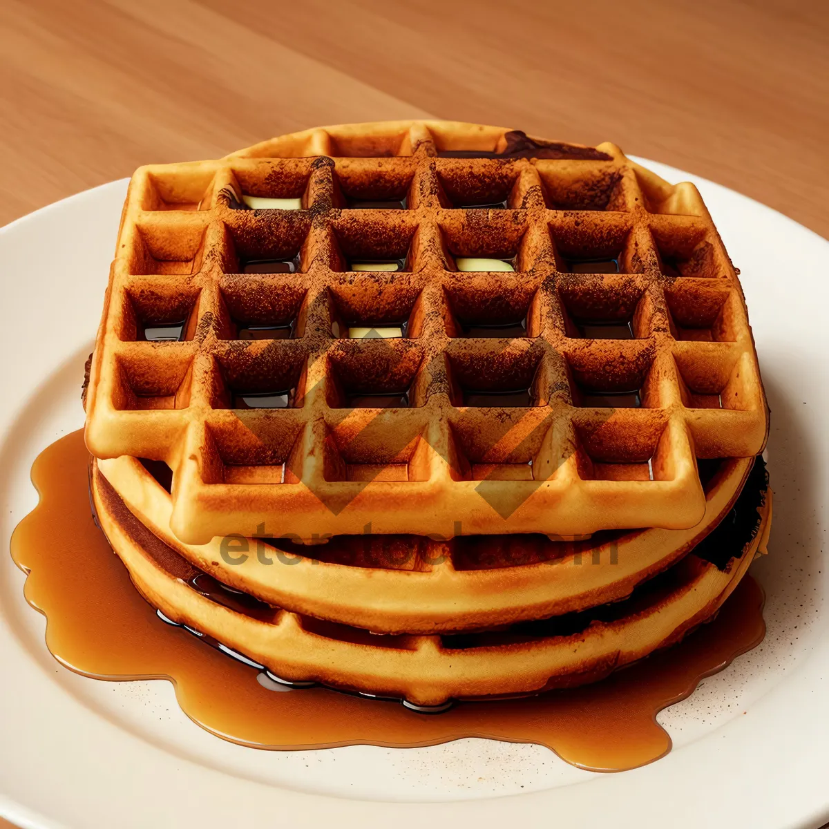 Picture of Delicious Sweet Dessert on Waffle Iron