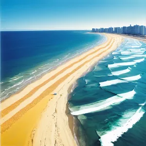 Serene Paradise: Beachside Bliss with Turquoise Waves