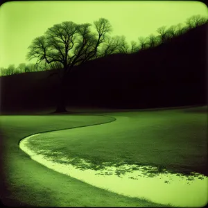 Scenic Golf Course with Lush Grass and Clear Sky