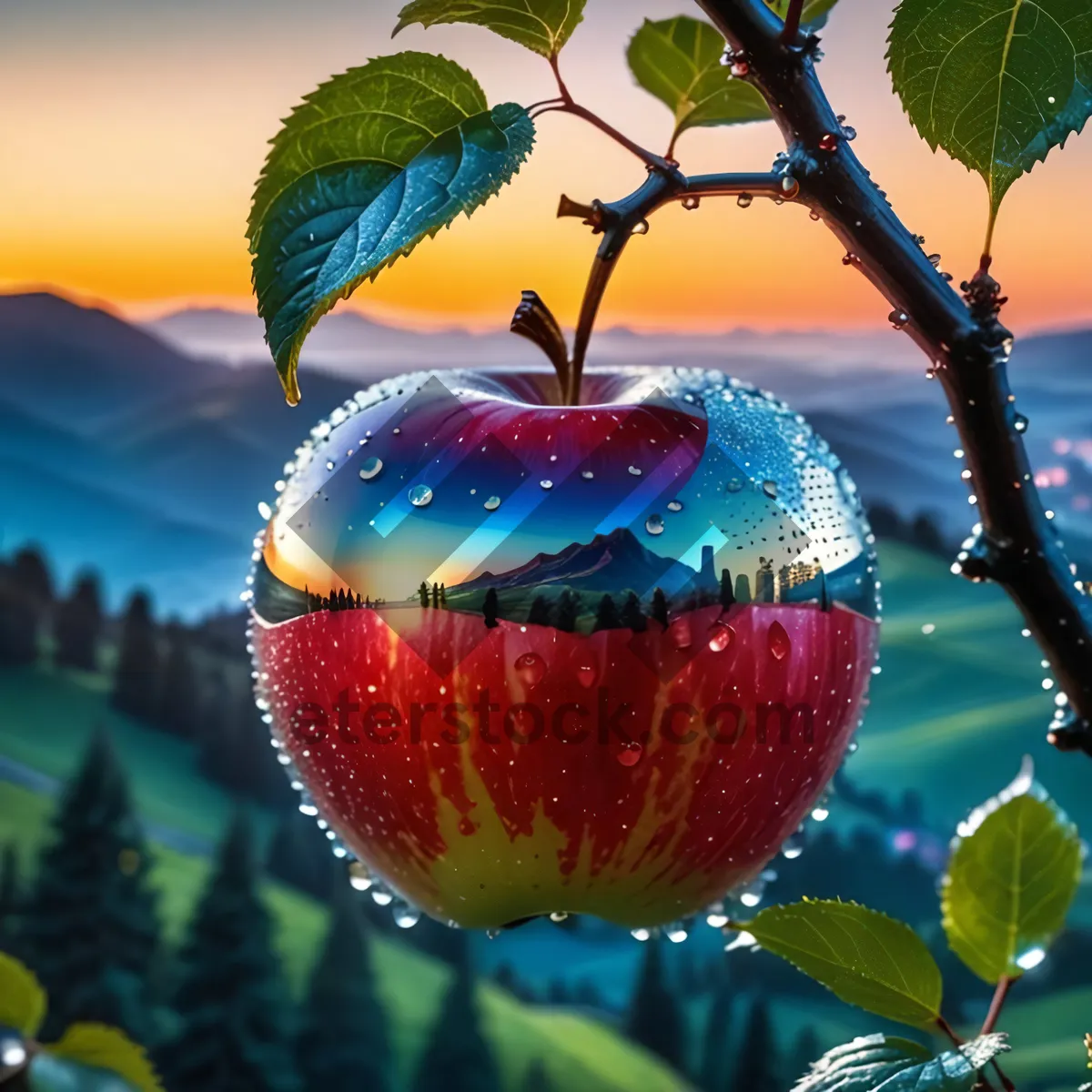 Picture of Fresh and Juicy Red Delicious Winter Apple
