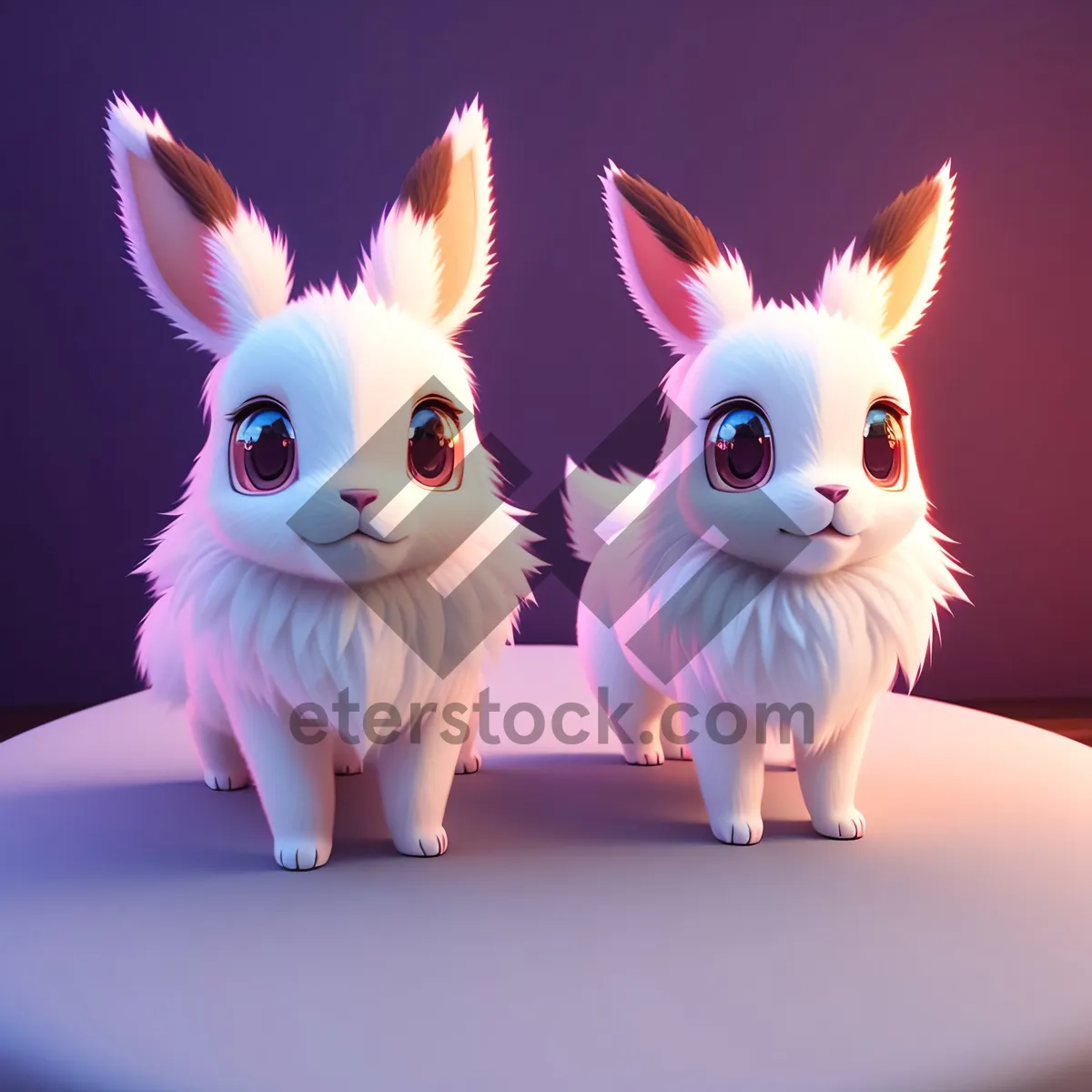 Picture of Fur-tastic Bunny Bookend: Cute Cartoon Rabbit Supporting Kitty