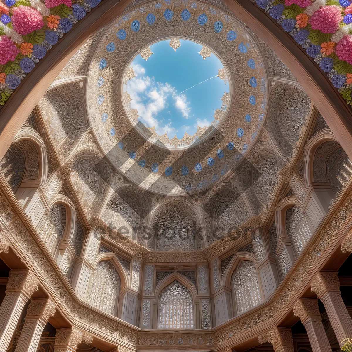 Picture of Historic Cathedral Interior with Ornate Ceiling